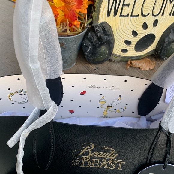 Authentic KATE SPADE Reversible leather Beauty and the beast  tote/Wristlet - Picture 11 of 13